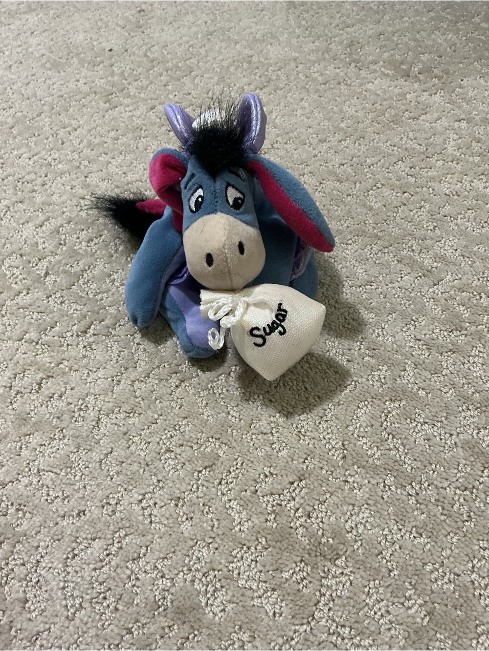 adidas Plush Donkey Toy in Blue and Purple with Pink Accents